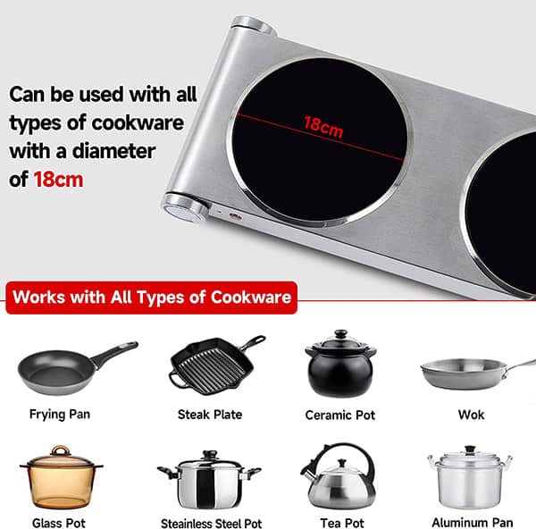 Stainless Steel Dual Zone Electric Hob ES-3201C