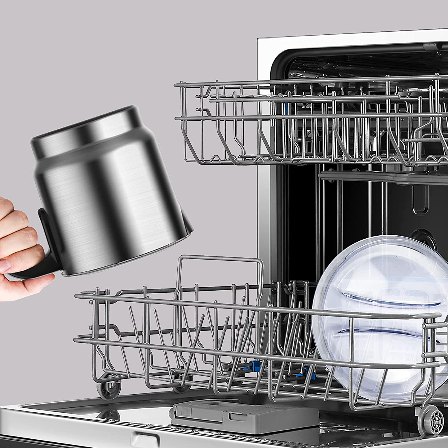 Milk Frother Electric Plastic Base with Stainless Steel Jug JMF988