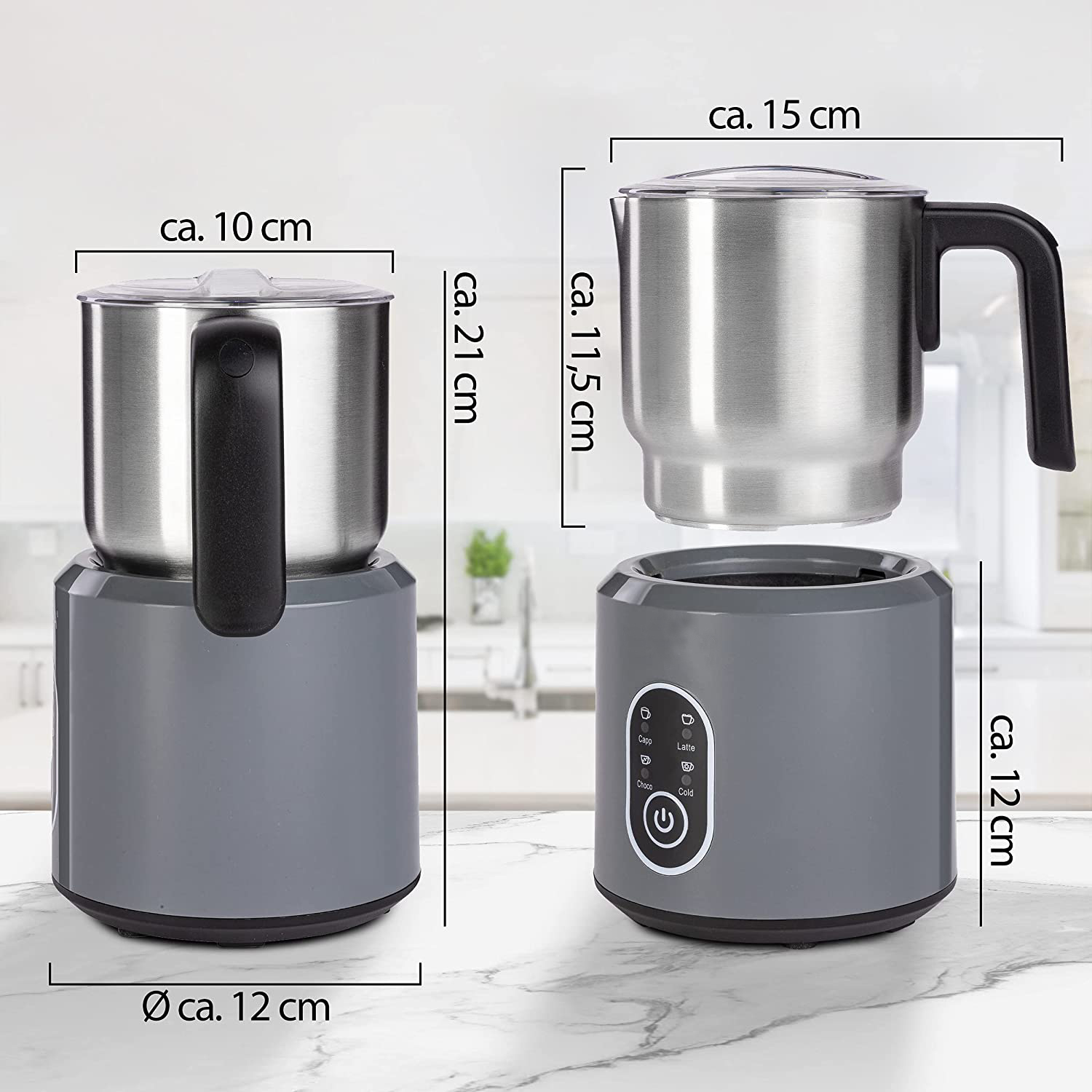 Milk Frother Electric Plastic Base with Stainless Steel Jug JMF988