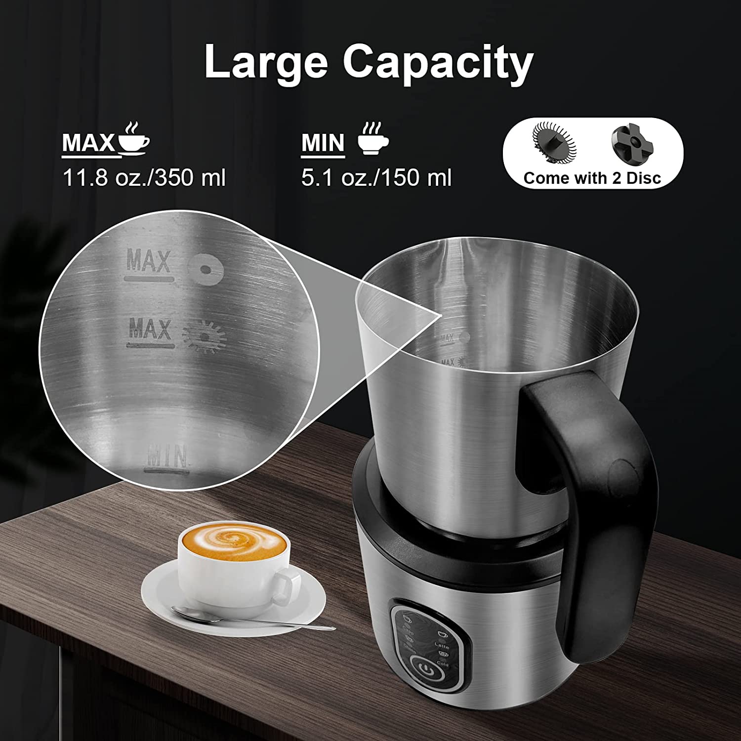 Milk Frother Electric S/S Base with S/S Jug JMF988S