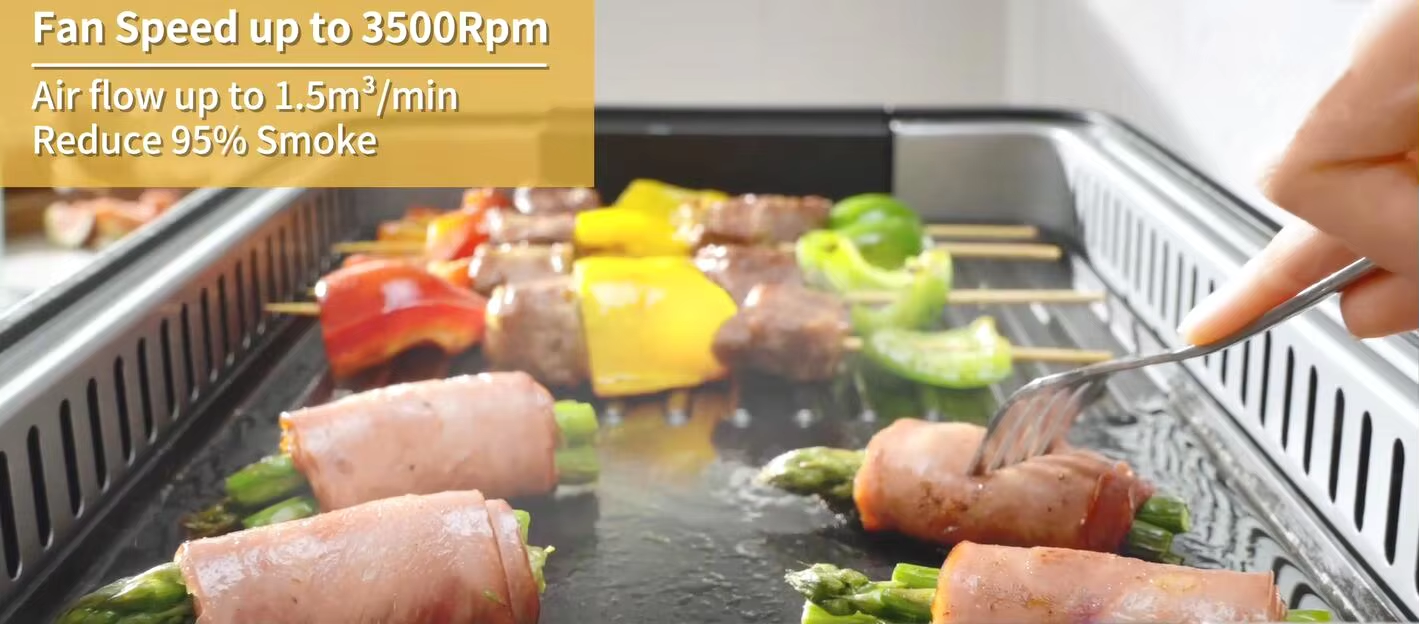 Indoor Electric Smokeless Grill, 1500W with Tempered Glass Lid, Portable Non-stick BBQ Grill, GR-01D