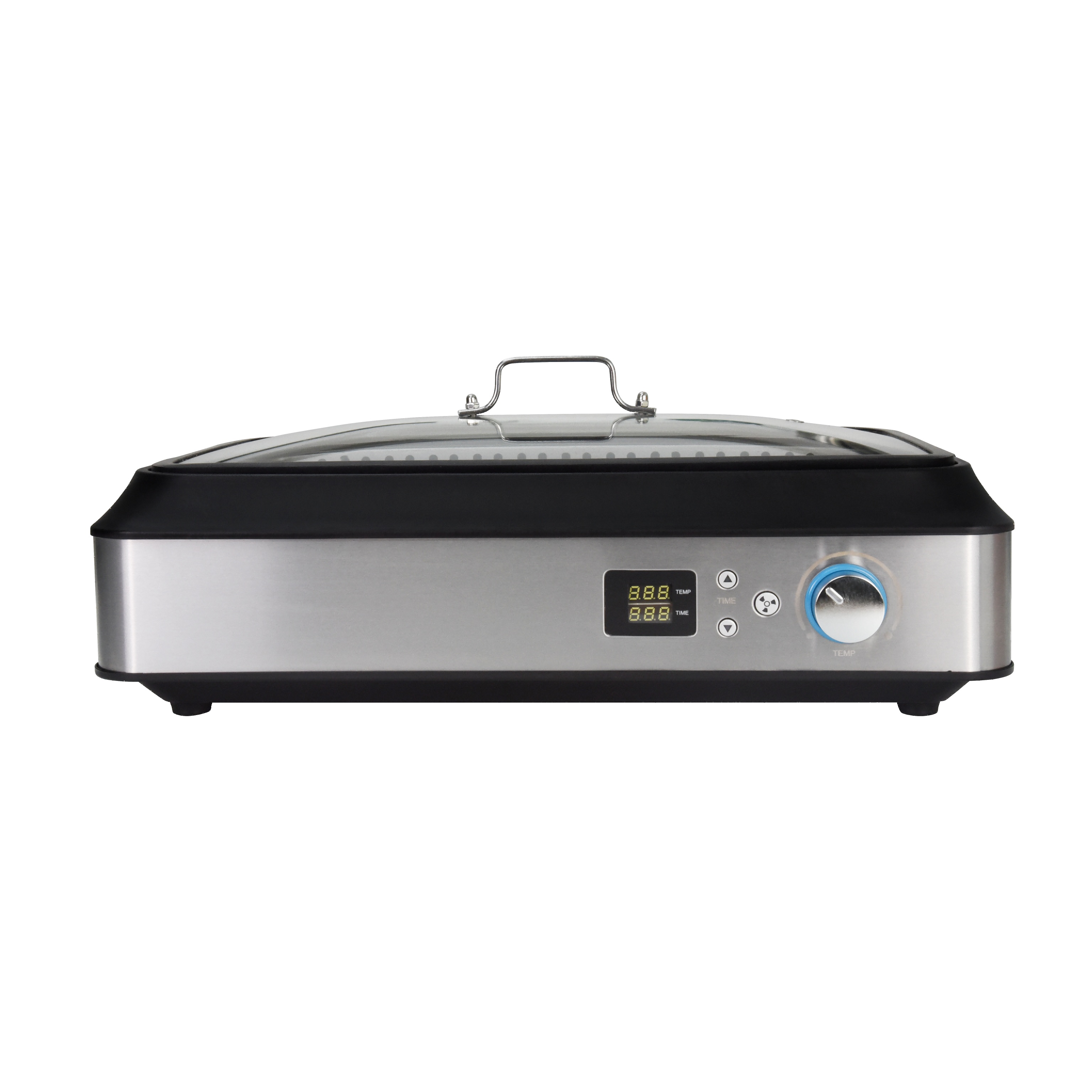 Indoor Electric Smokeless Grill, 1500W with Tempered Glass Lid, Portable Non-stick BBQ Grill, GR-01D