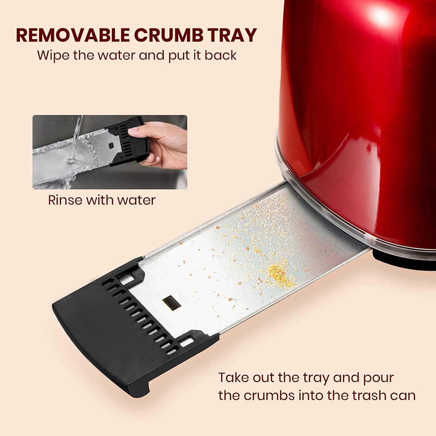 Multifunction 2-Slice Toaster with LED Illumination and Adjustable Browning Control TS-6168