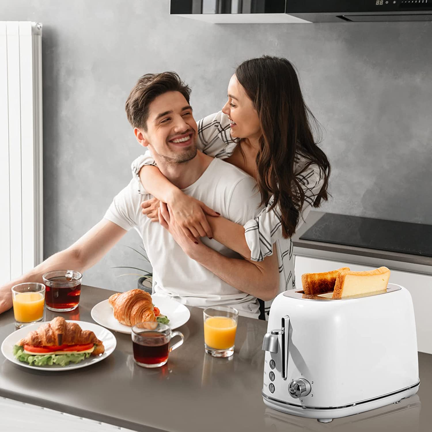 Multifunction 2-Slice Toaster with LED Illumination and Adjustable Browning Control TS-6168