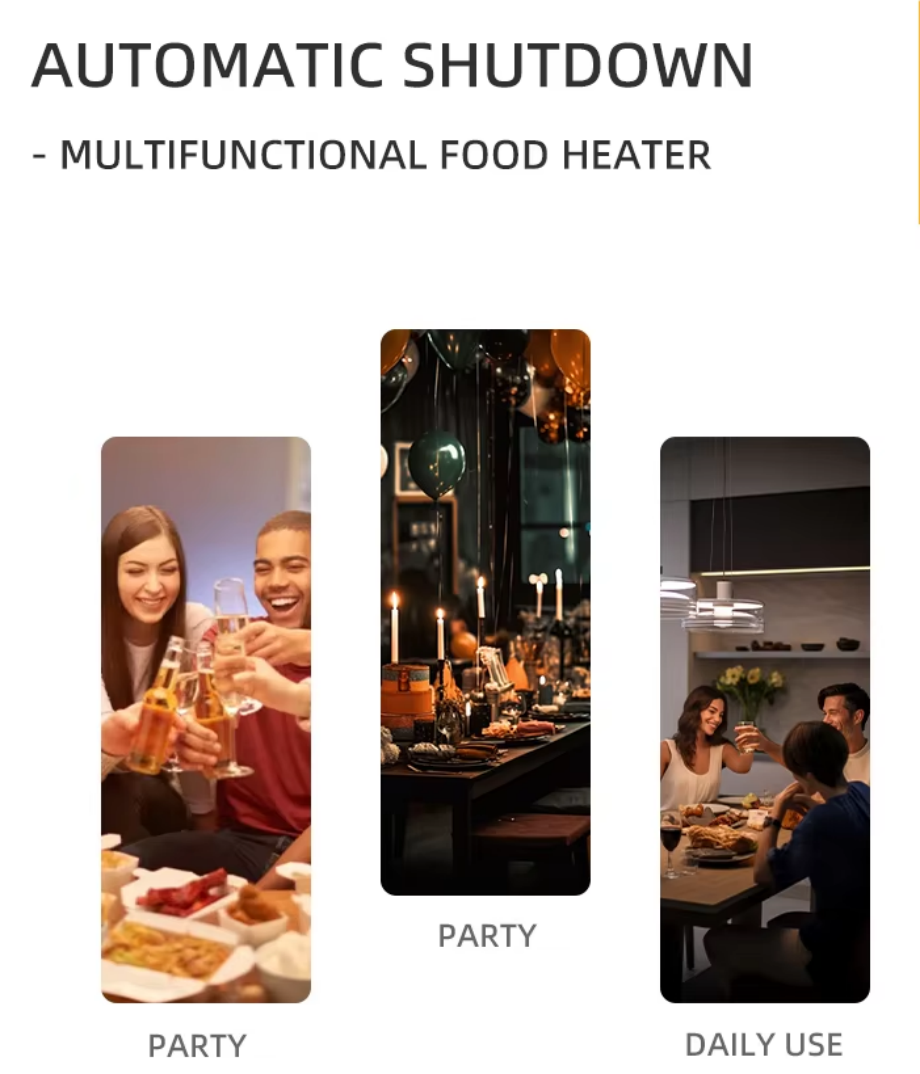 Rollable Electric Warming Tray | Adjustable Temperature 60–120°C | 400W Portable Buffet Food Warmer 