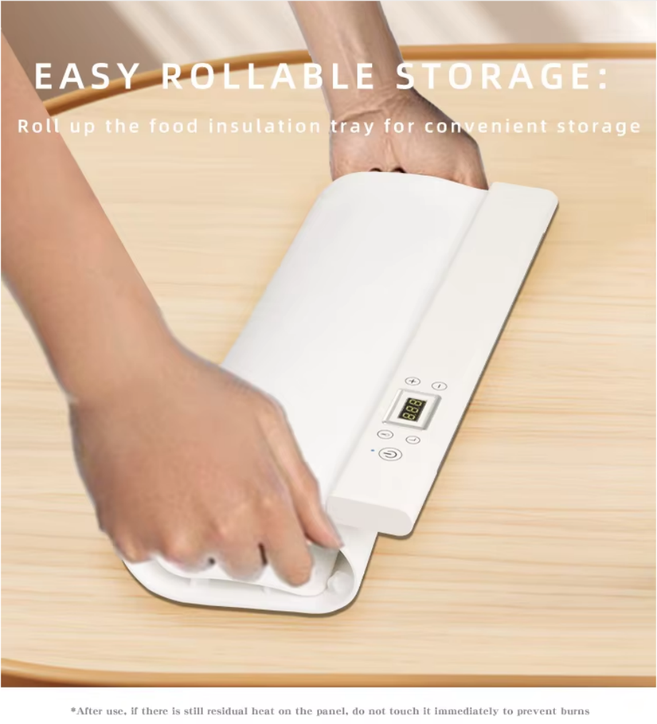 Rollable Electric Warming Tray | Adjustable Temperature 60–120°C | 400W Portable Buffet Food Warmer 