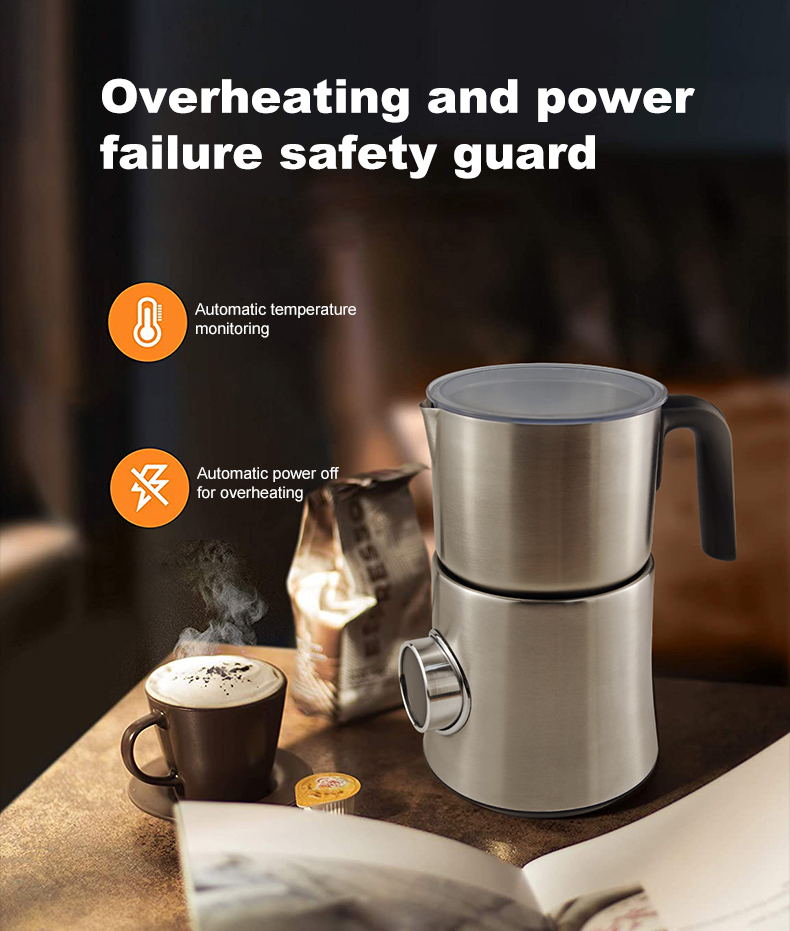 4-in-1 Large Capacity Electric Milk Frother with LCD Display – 900ml Stainless Steel Jug  MF06S