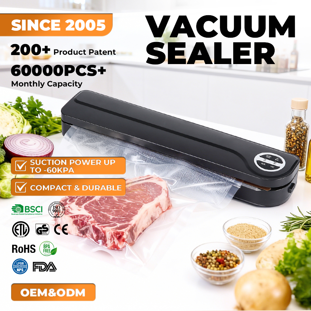 Vacuum Sealer Machine | 50kPa Suction Power | Dry & Moist Modes | 30cm Max Seal Length | V6