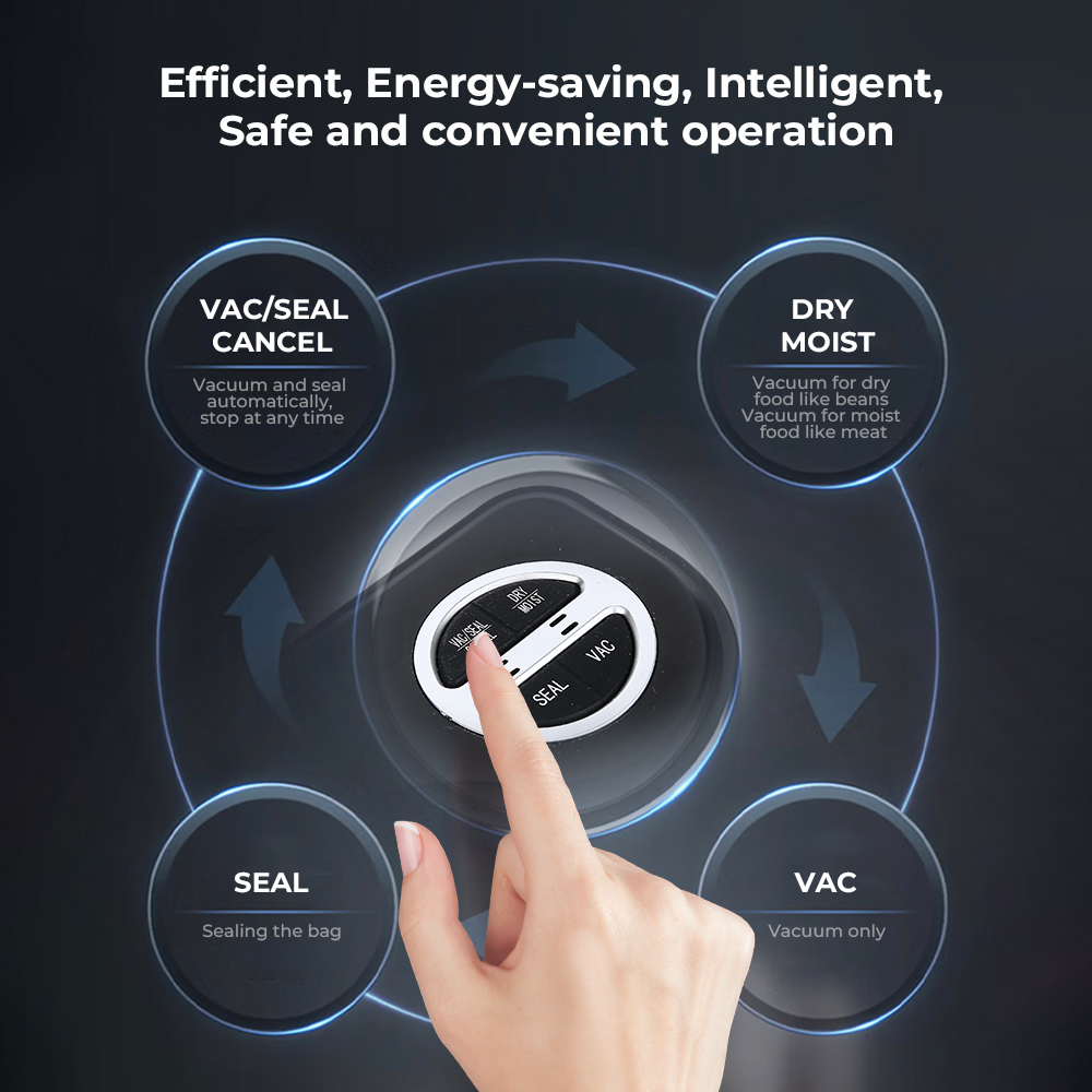 Vacuum Sealer Machine | 50kPa Suction Power | Dry & Moist Modes | 30cm Max Seal Length | V6