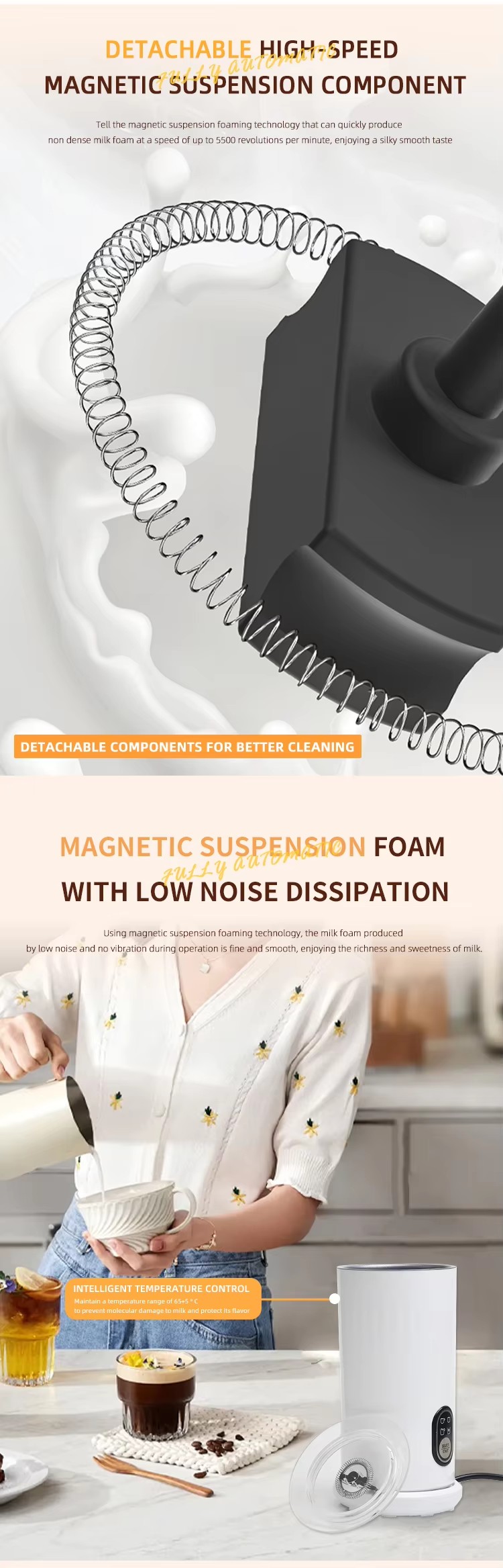 Newest Style 4 in 1 Milk Foam Machine Household Multi-Function Hot Chocolate Latte Cappuccino|MF-08