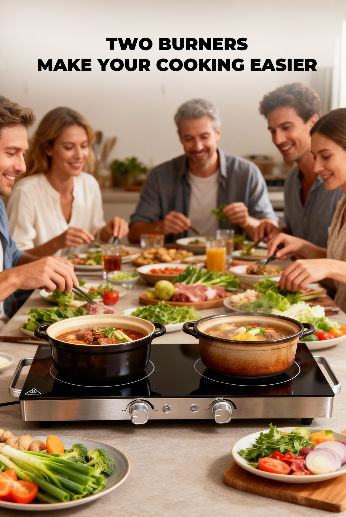 Glass-Ceramic Double Infrared Hot Plate | stainless steel constructionl Fast easy to use|HP16